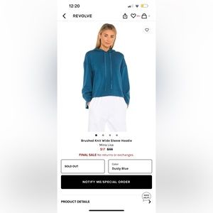 Revolve Knit Wide Sleeve Hoodie Size M